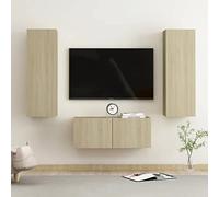 BOWEKAM Mobili, centri di intrattenimento e supporti TV, 3 pezzi TV Cabinet Set Sonoma Oak Engineered Wood