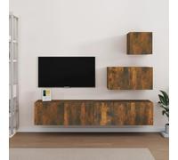 BOWEKAM Mobili, centri di intrattenimento e supporti TV, 4 pezzi mobile TV set rovere fumé legno ingegnerizzato