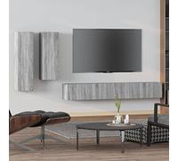 BOWEKAM Mobili,Centri di intrattenimento e supporti TV,4 pezzi TV Cabinet Set Grigio Sonoma Engineered Wood