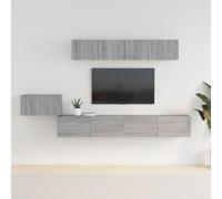 BOWEKAM Mobili, centri di intrattenimento e supporti TV, 5 pezzi TV Cabinet Set Grigio Sonoma Legno Ingegnerizzato