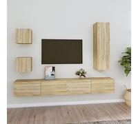 BOWEKAM Mobili, centri di intrattenimento e supporti TV, 5 pezzi TV Cabinet Set Sonoma Oak Engineered Wood