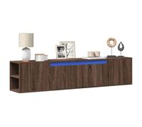 BOWEKAM Mobili, centri di intrattenimento e supporti TV, mobile da parete per TV con LED in rovere marrone 180 x 31 x 39,5 cm