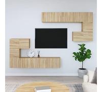 BOWEKAM Mobili,Centri di intrattenimento e supporti TV,Mobile TV a parete in legno di quercia Sonoma