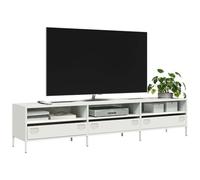 BOWEKAM Mobili,Centri di intrattenimento e supporti TV,Mobile TV Bianco 202x39x43,5 cm Acciaio laminato a freddo