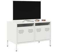 BOWEKAM Mobili,Centri di intrattenimento e supporti TV,Mobile TV Bianco 68x39x43,5 cm Acciaio laminato a freddo