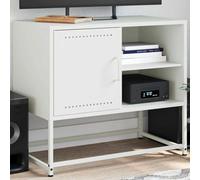 BOWEKAM Mobili,Centri di intrattenimento e supporti TV,Mobile TV Bianco 68x39x60.5 cm Acciaio