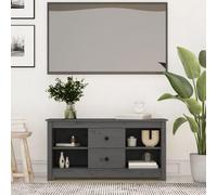 BOWEKAM Mobili, centri di intrattenimento e supporti TV, mobile TV grigio 103 x 36,5 x 52 cm in legno massello di pino