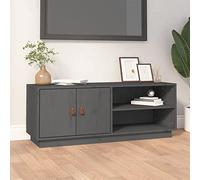 BOWEKAM Mobili, centri di intrattenimento e supporti TV, mobile TV grigio 105 x 34 x 40 cm in legno massello di pino