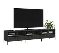 BOWEKAM Mobili,Centri di intrattenimento e supporti TV,Mobile TV Nero 202x39x43,5 cm Acciaio laminato a freddo