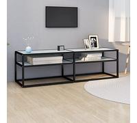 BOWEKAM Mobili,Centri di intrattenimento e supporti TV,Mobile TV Vetro temperato in marmo bianco 140x40x40,5 cm
