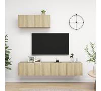 BOWEKAM Mobili,Centri di intrattenimento e supporti TV,Mobili TV 3 pz Sonoma Oak Engineered Wood