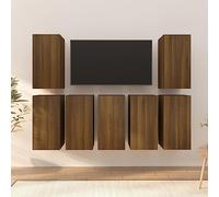 BOWEKAM Mobili, Centri di Intrattenimento & Supporti Tv, 7 Pezzi Rovere Marrone 30.5x30x60 cm Legno Ingegnerizzato