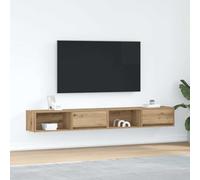 BOWEKAM Mobili, Centri di Intrattenimento & Supporti Tv, Mobili TV 2 pz Rovere Artigianale 100x31x25.5 cm Legno Ingegnerizzato
