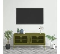 BOWEKAM Mobili,Centri Intrattenimento & Porta Tv,Mobile TV Verde Oliva 105x35x50 cm Acciaio