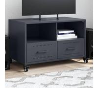 BOWEKAM Mobili,Centri Intrattenimento & Supporti Tv,Mobile TV Antracite 68x39x43.5 cm Acciaio