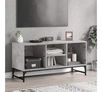 BOWEKAM Mobili,Centri Intrattenimento & Supporti Tv,Mobile TV con Ante in Vetro Grigio Cemento 102x37x50 cm