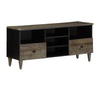 BOWEKAM Mobili,Centri Intrattenimento & Supporti Tv,Mobile TV Nero 100x33x46 cm Legno Massello Mango