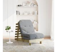 BOWEKAM Mobili, futon, divano letto futon con materasso, 70 x 206 x 11 cm, legno di pino impregnato