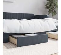 BOWEKAM Mobili, Letti & Accessori, Cassetti Letto 2 pz Grigio Scuro Ingegnerizzato Legno e Velluto