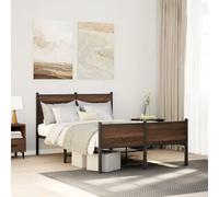 BOWEKAM Mobili,Letti & Accessori,Letti e telai del letto,Struttura letto in metallo senza materasso Rovere Marrone 120x200 cm