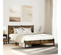 BOWEKAM Mobili,Letti & Accessori,Letti e telai del letto,Struttura letto in metallo senza materasso Rovere fumé 140x200 cm