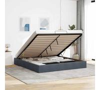 BOWEKAM Mobili,Letti & Accessori,Letti e telai del letto,Struttura letto ottomana Senza Materasso Grigio Scuro 200x200 cm Velluto