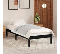 BOWEKAM Mobili,Letti & Accessori,Letti & Telai,810011 Struttura letto senza materasso Nero Legno Massello 100x200 cm