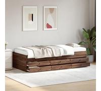 BOWEKAM Mobili,Letti & Accessori,Letti & Telai,Daybed con cassetti senza materasso Rovere Marrone 75x190 cm Piccolo Singolo