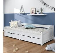 BOWEKAM Mobili,Letti & Accessori,Letti & Telai,Divano letto con 2 cassetti senza materasso IRUN Bianco 90x200 cm