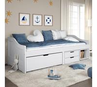 BOWEKAM Mobili,Letti & Accessori,Letti & Telai,Divano letto con 3 cassetti senza materasso IRUN Bianco 90x200 cm