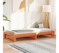 BOWEKAM Mobili,Letti & Accessori,Letti & Telai,Divano letto con letto estraibile senza materasso Cera Marrone 90x200 cm