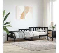 BOWEKAM Mobili,Letti & Accessori,Letti & Telai,Divano letto senza materasso Nero 90x190 cm Singolo Legno massello di pino