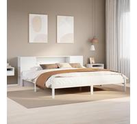 BOWEKAM Mobili,Letti & Accessori,Letti & Telai,Letti Letto senza Materasso Bianco 200x200 cm Legno massello di pino
