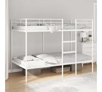 BOWEKAM Mobili,Letti & Accessori,Letti & Telai,Letto a castello senza materasso Bianco 107x203 cm Acciaio