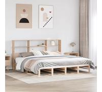 BOWEKAM Mobili,Letti & Accessori,Letti & Telai,Libreria Letto senza Materasso 200x200 cm Legno Massello