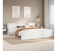 BOWEKAM Mobili,Letti & Accessori,Letti & Telai,Libreria Letto senza Materasso Bianco 200x200cm Legno massello di pino