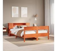 BOWEKAM Mobili,Letti & Accessori,Letti & Telai,Libreria Letto senza Materasso Cera Marrone 120x200cm Legno Massello Pino