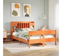 BOWEKAM Mobili,Letti & Accessori,Letti & Telai,Libreria Letto senza Materasso Cera Marrone 140x190cm Legno Massello Pino