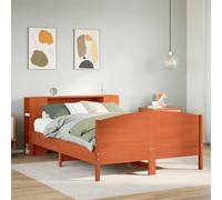 BOWEKAM Mobili,Letti & Accessori,Letti & Telai,Libreria Letto senza Materasso Cera Marrone 160x200cm Legno Massello Pino