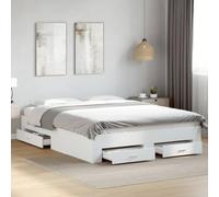 BOWEKAM Mobili,Letti & Accessori,Letti & Telai,Struttura letto con cassetti senza materasso Bianco 160x200 cm