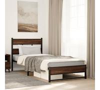 BOWEKAM Mobili,Letti & Accessori,Letti & Telai,Struttura letto in metallo senza materasso Rovere Marrone 80x200 cm