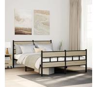 BOWEKAM Mobili,Letti & Accessori,Letti & Telai,Struttura letto in metallo senza materasso Rovere Sonoma 140x200 cm