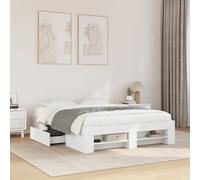 BOWEKAM Mobili,Letti & Accessori,Letti & Telai,Struttura letto senza materasso Bianco 135x190 cm Doppio Legno Ingegnerizzato