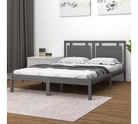 BOWEKAM Mobili,Letti & Accessori,Letti & Telai,Struttura letto senza materasso Grigio 200x200 cm Legno Massello