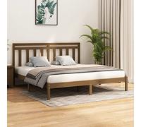 BOWEKAM Mobili,Letti & Accessori,Letti & Telai,Struttura letto senza materasso Marrone Miele 200x200 cm Legno Massello