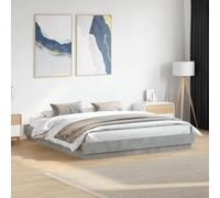 BOWEKAM Mobili,Letti & Accessori,Letti & Telai,Telaio letto con LED senza materasso Grigio cemento 200x200 cm