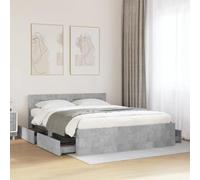 BOWEKAM Mobili,Letti & Accessori,Letti & Telai,Telaio letto con testiera senza materasso Grigio cemento 160x200 cm