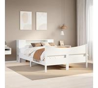 BOWEKAM Mobili,Letti & Accessori,Letti & Telai,Telaio letto senza materasso Bianco 140x190 cm Legno massello di pino
