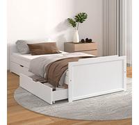 BOWEKAM Mobili,Letti & Accessori,Letti & Telai,Telaio letto senza materasso Bianco Legno massello Pino 90x200 cm