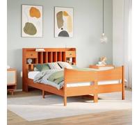 BOWEKAM Mobili,Letti & Accessori,Letti & Telai,Telaio letto senza materasso Cera Marrone 140x190 cm Legno massello di pino